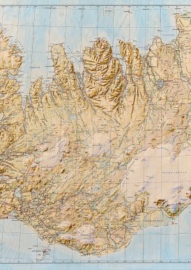 Íslandskort á krossvið - 1: 350 000