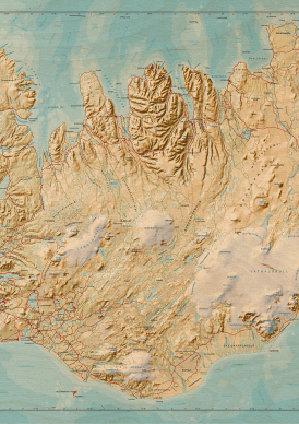 Íslandskort á krossvið - 1: 800 000
